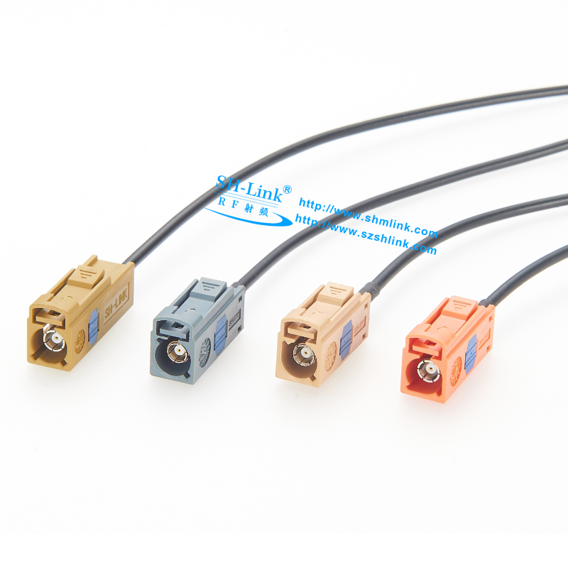 FAKRA K type female with RG174 to FAKRA K type male, colour of loess