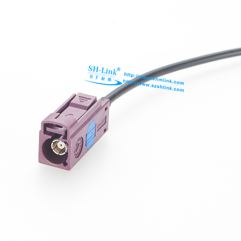Fakra直母头D型转Fakra D型直公头接RG174线缆
