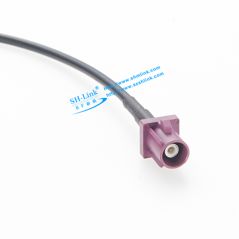Fakra直母头D型转Fakra D型直公头接RG174线缆