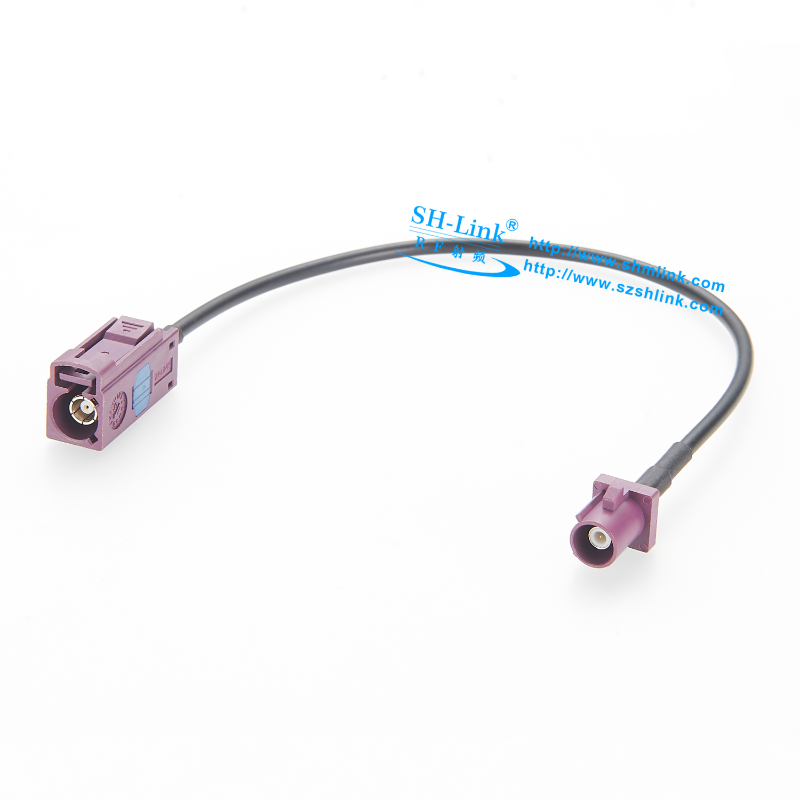 Fakra直母头D型转Fakra D型直公头接RG174线缆