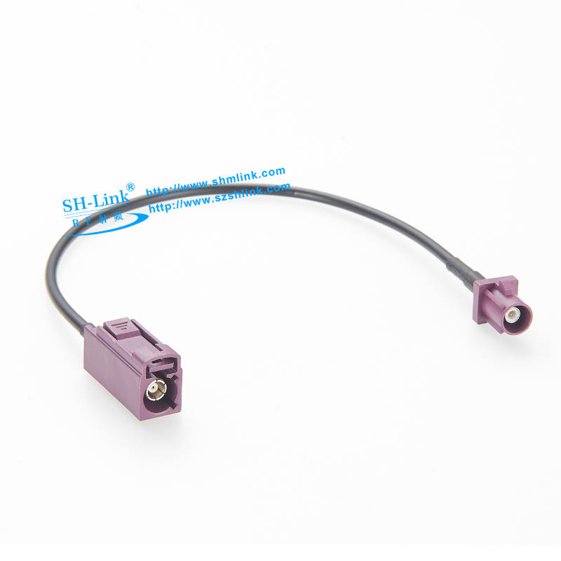 Fakra直母头D型转Fakra D型直公头接RG174线缆