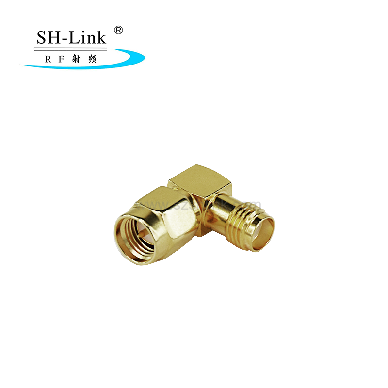 Right angle SMA male to SMA female adapter