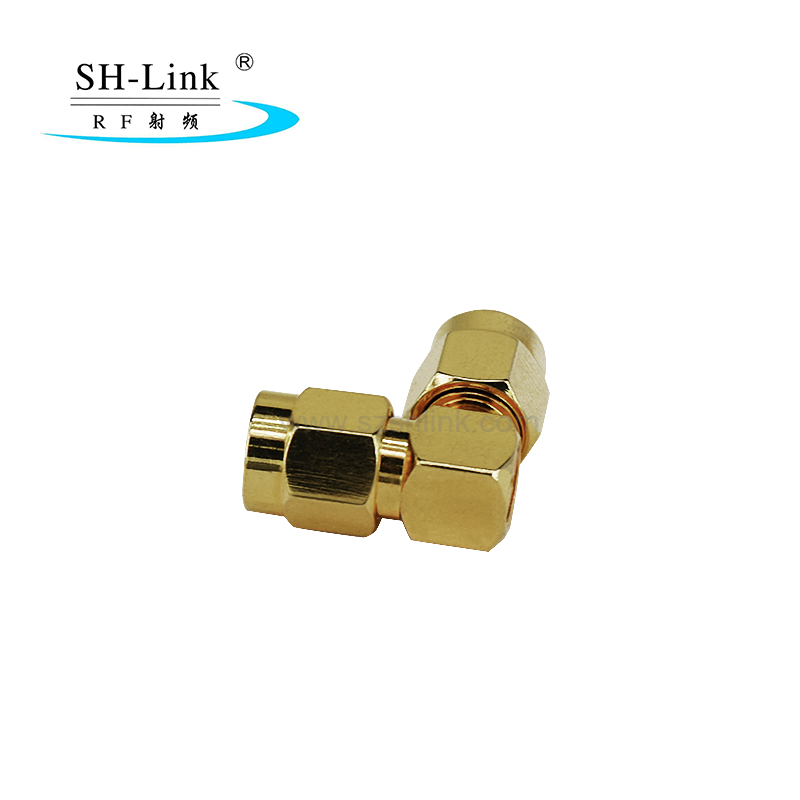 Right angle SMA male to SMA male adapter