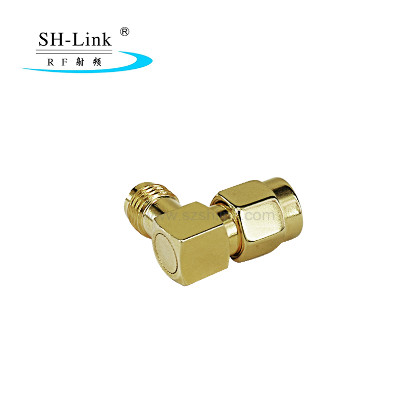 Right angle SMA male to SMA female adapter