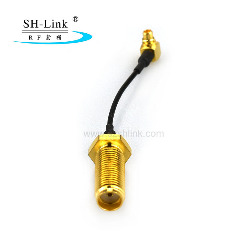 SMA female to Right angle MMCX male connector ,RG174 coaxial cable assembly