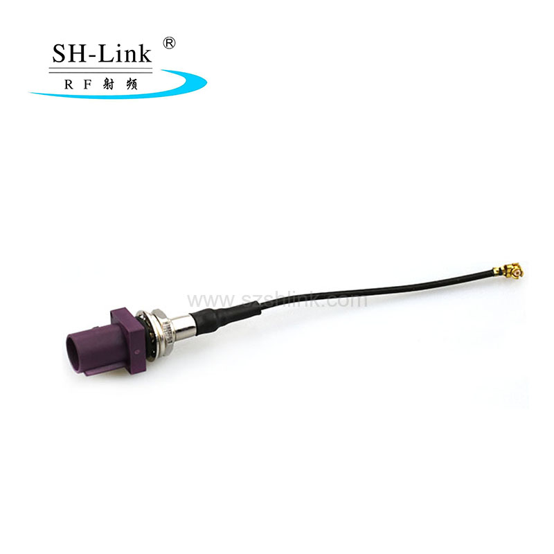 Waterproof Fakra connector D type to UFL with RG174 coaxial cable