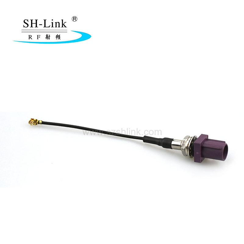 Waterproof Fakra connector D type to UFL with RG174 coaxial cable