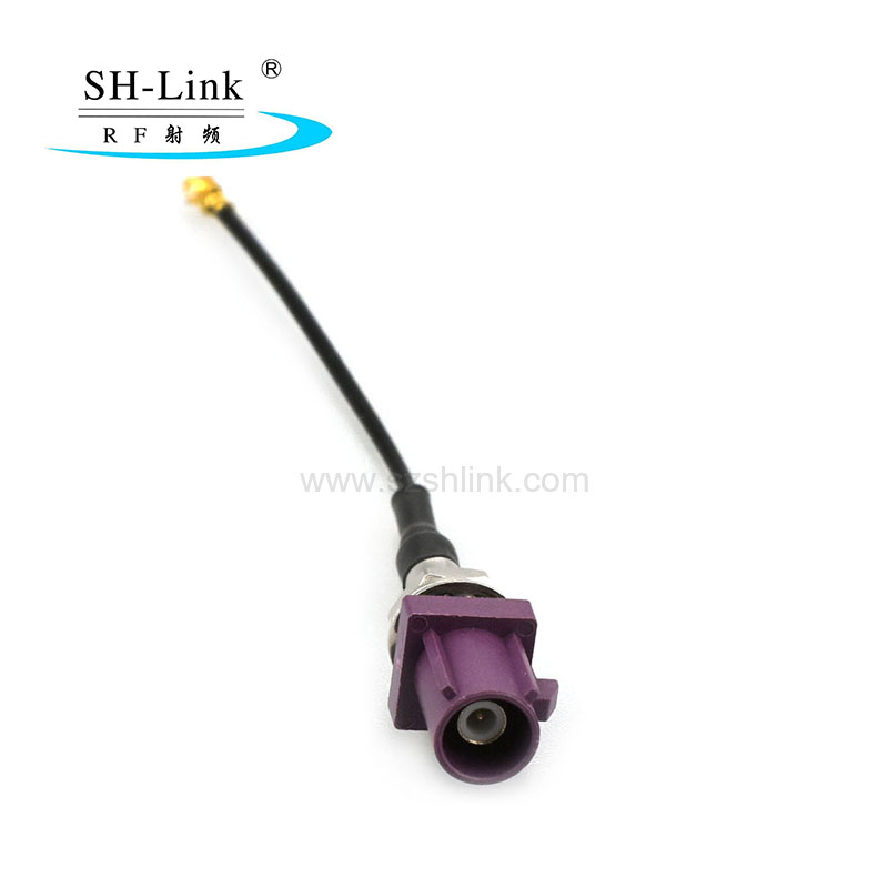 Waterproof Fakra connector D type to UFL with RG174 coaxial cable