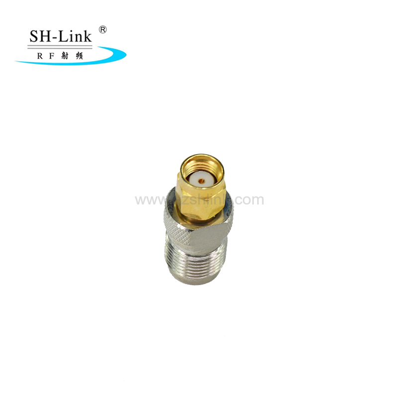 Brass nickel plated RP TNC female jack with male pin to SMA male adaptor