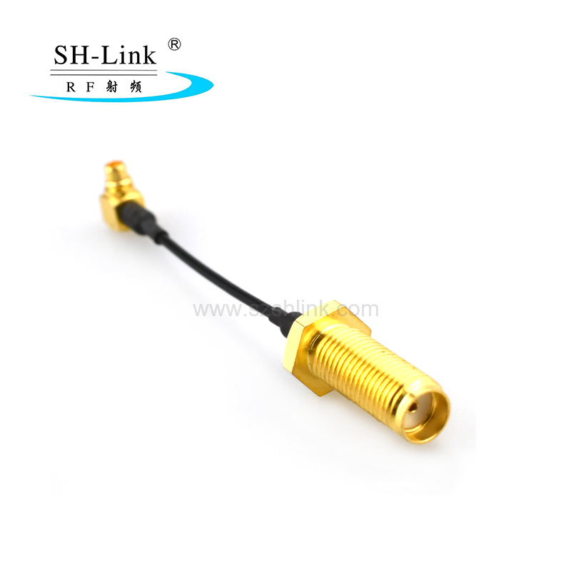 SMA female to Right angle MMCX male connector ,RG174 coaxial cable assembly