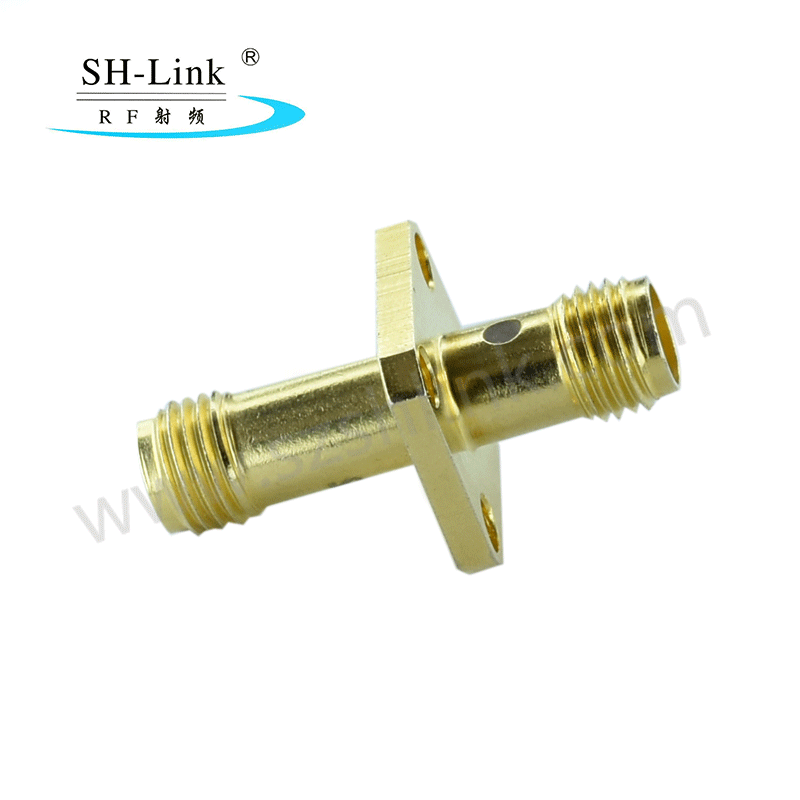 RF coaxial SMA type female to SMA female with flange adaptor