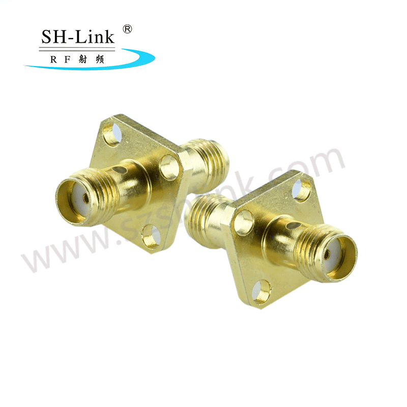 RF coaxial SMA type female to SMA female with flange adaptor