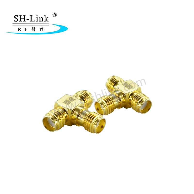 Triangle SMA female to SMA female to SMA female adapter