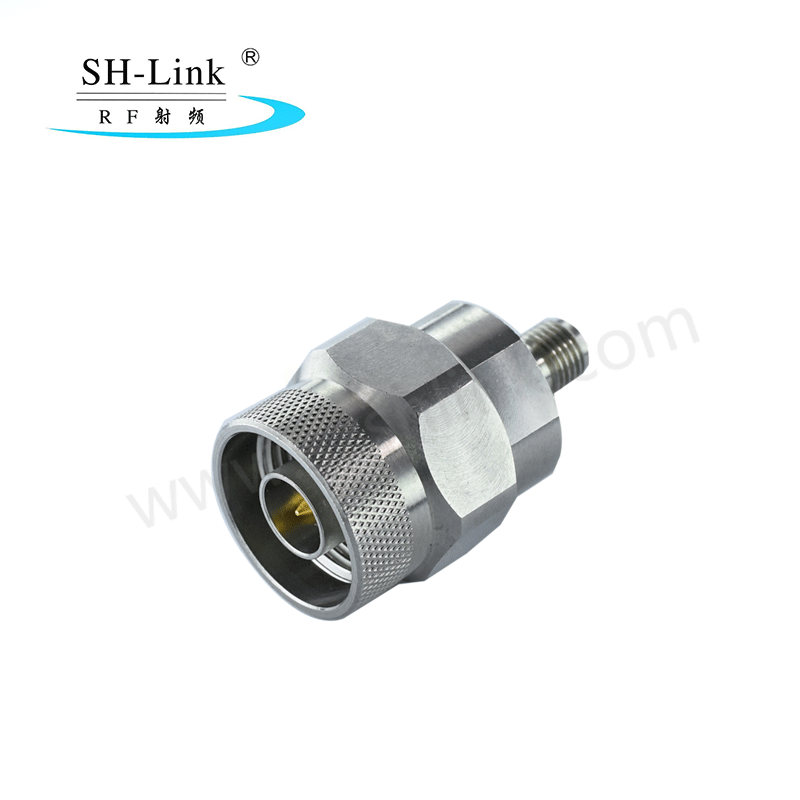 RF coaxial stainless steel  N male to RP SMA female adaptor