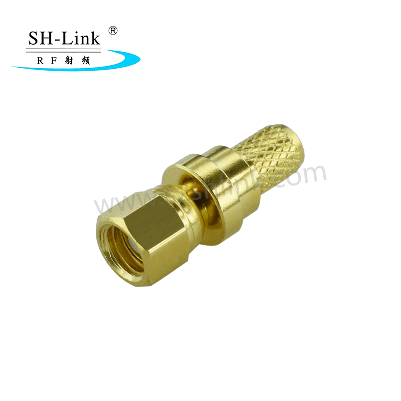 RF SMC coaxial male connector for RG316 RG174 cable, gold plating