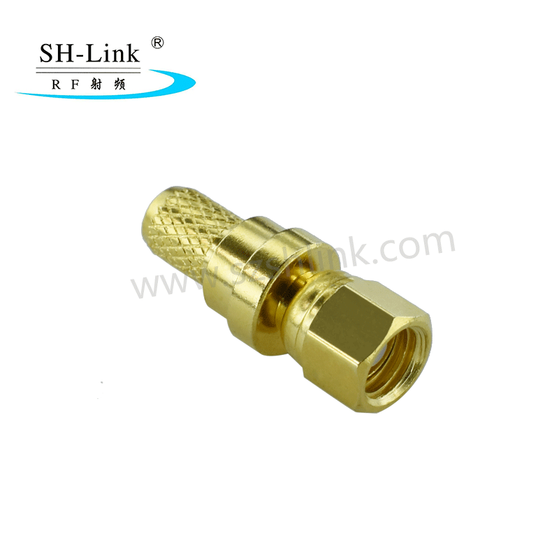 RF SMC coaxial male connector for RG316 RG174 cable, gold plating