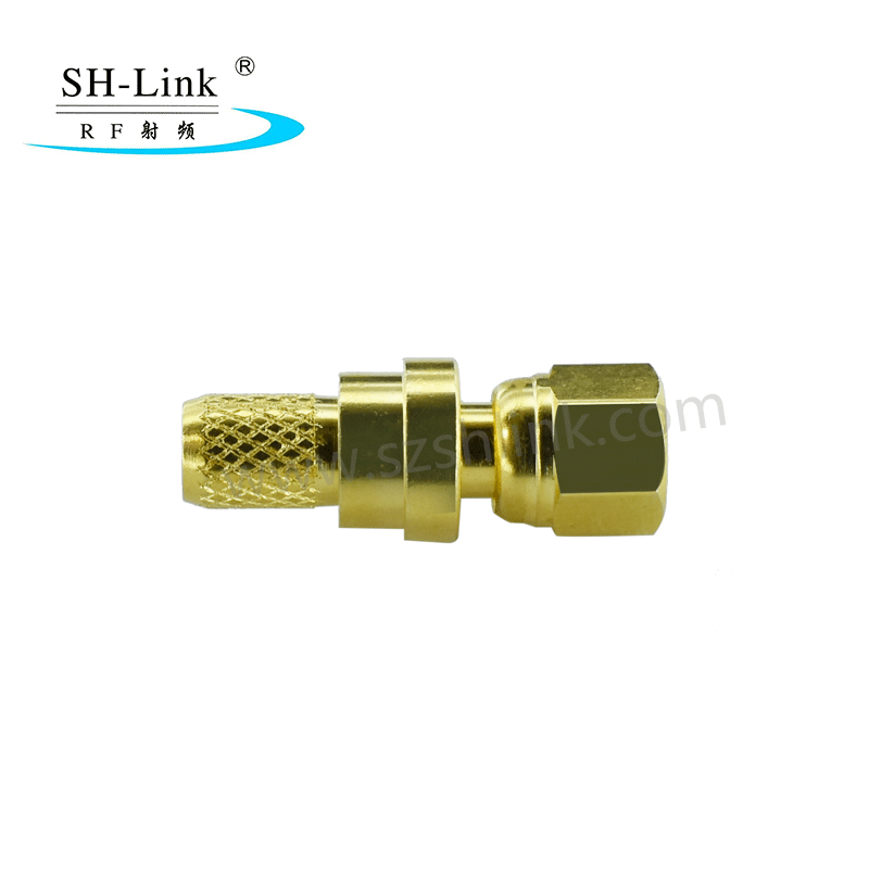 RF SMC coaxial male connector for RG316 RG174 cable, gold plating