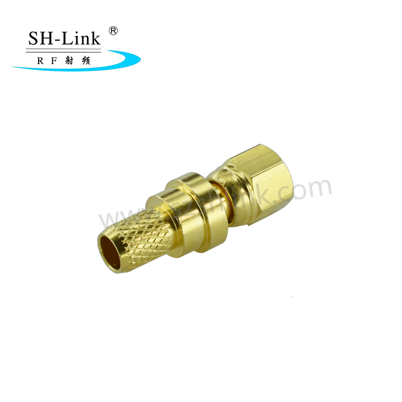 RF SMC coaxial male connector for RG316 RG174 cable, gold plating