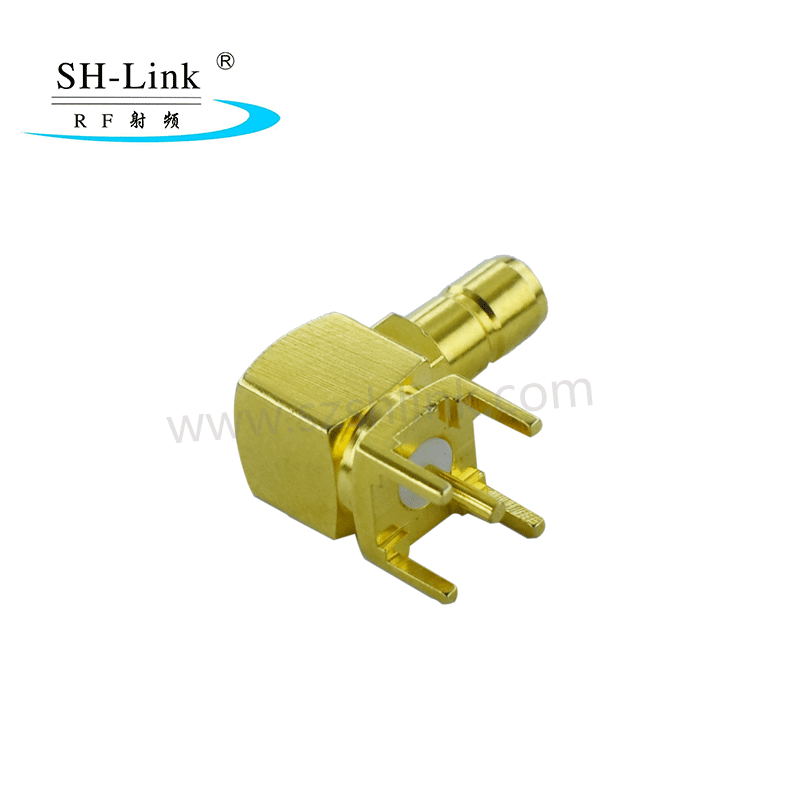 RF coaxial SMB Plug edge mount connector