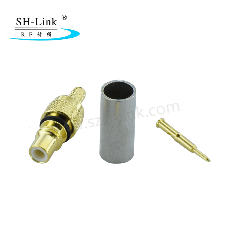 RF SMC coaxial male connector for RG316 RG174 cable, gold plating