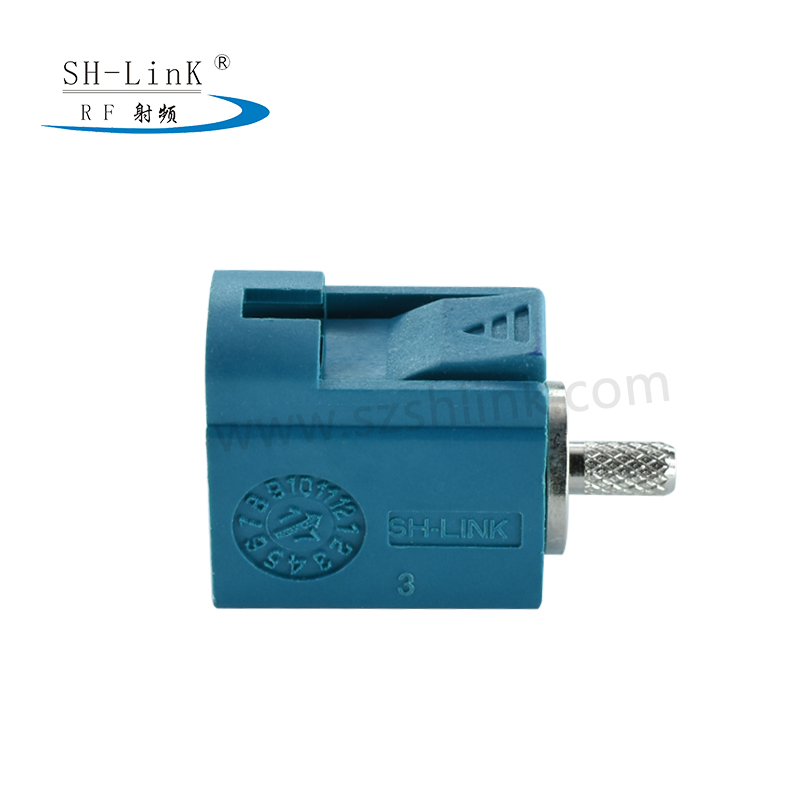 FAKRA SMB connector, Water blue