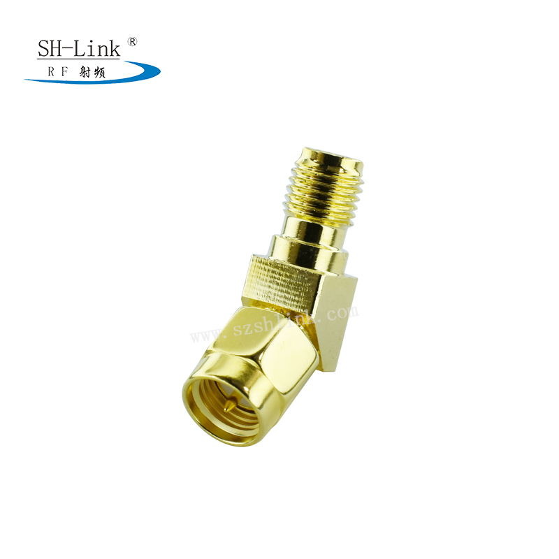 RF coaxial 45 degree SMA female to male adaptor