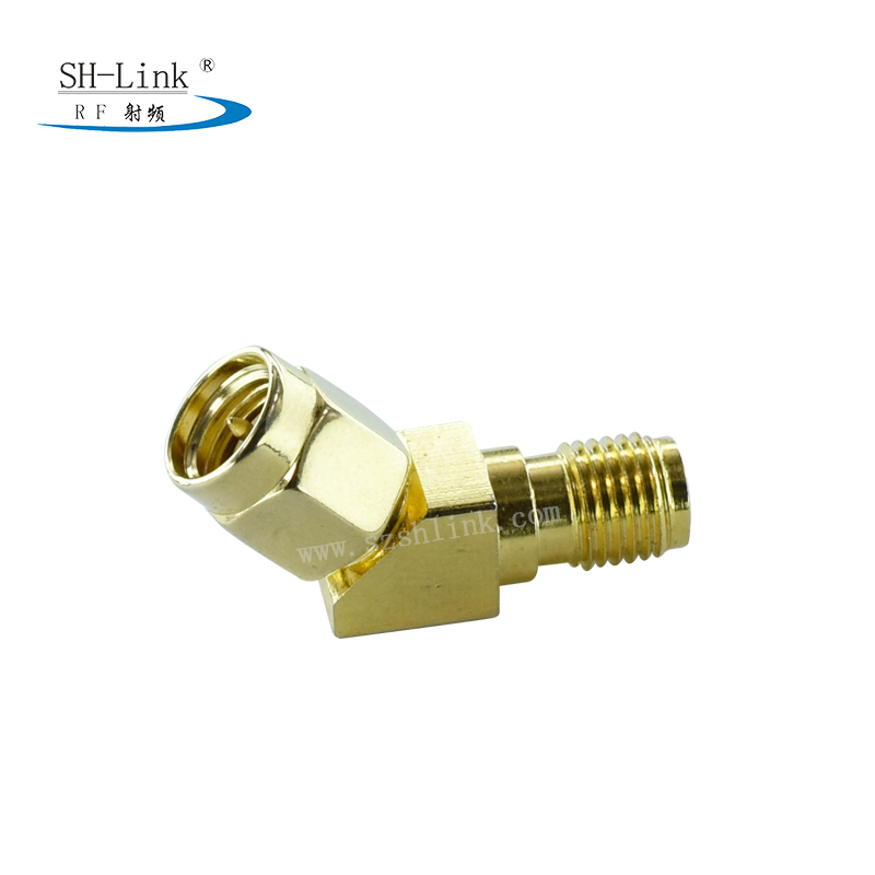 RF coaxial 45 degree SMA female to male adaptor