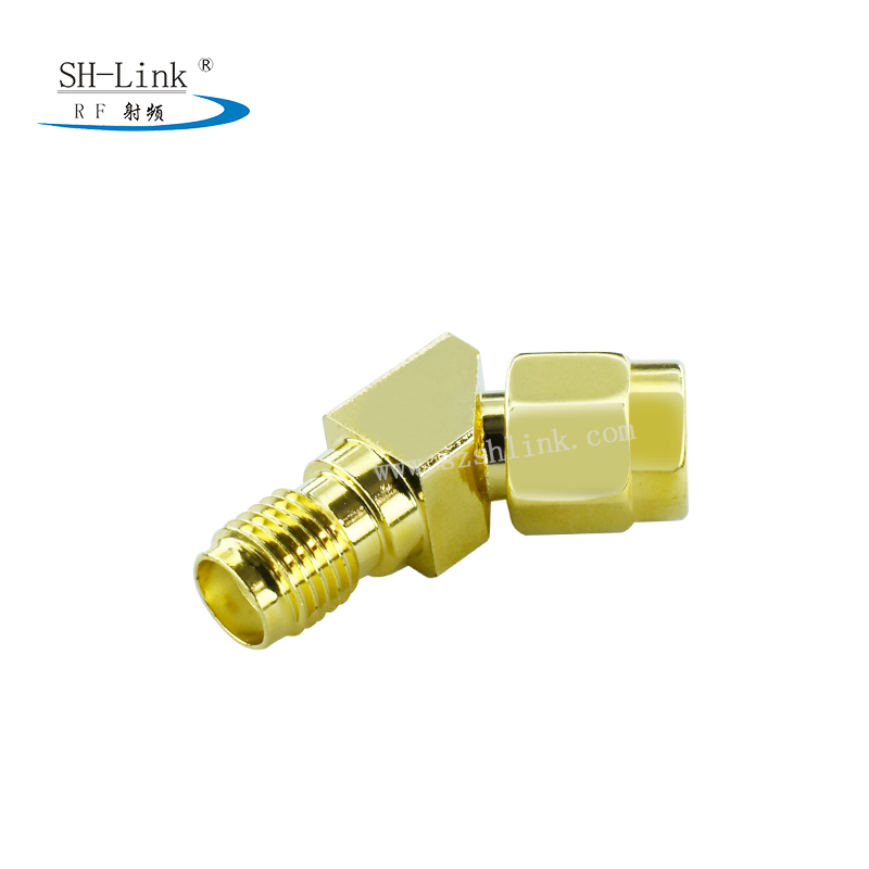 RF coaxial 45 degree SMA female to male adaptor