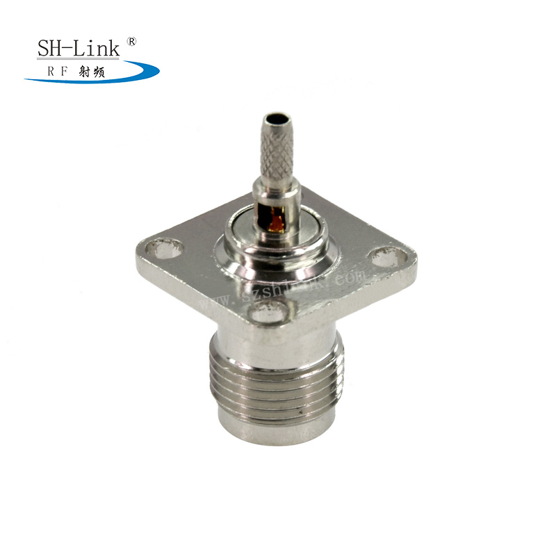 TNC type female 4 holes flange mounted receptacle rf connector tnc connector tnc coax connector