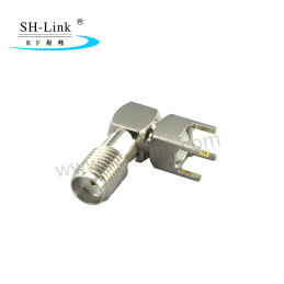 RF coaxial SMA female connector for PCB mount,four pins with plating