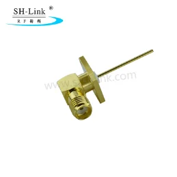 RF coaxial 90 degrees SMA female connector ,micro-strip connector with flange